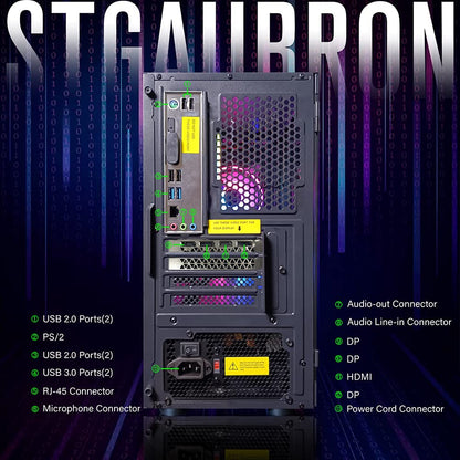 STGAubron Gaming PC Desktop,Core I5,RTX 2060 6G,16G RAM,512G SSD