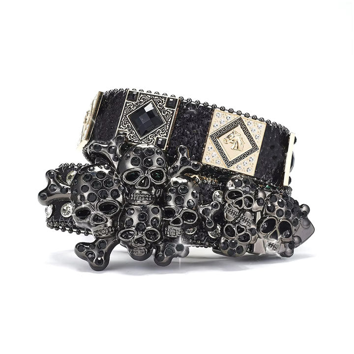 Black Gothic Skull Western Belt – 4EveryOne