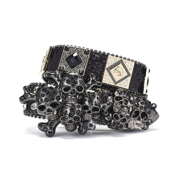 Black Gothic Skull Western Belt – 4EveryOne
