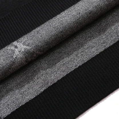 Manga Muse Knit Sweater – Monochrome Anime-Inspired Oversized Pullover